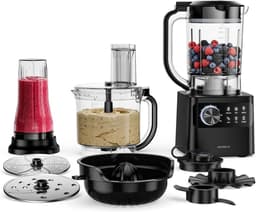 Keukenmachine met Mixer - Multifunctionele Keukenapparaat - Gerechten Bereiden - 1200W Krachtige Motor - 2L Kom - Zwart — thumbnail 1