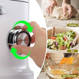 Elektrische Keukenmixer - Standmixer Deegmixer - Bakken en Koken - 3-in-1 Multifunctioneel - 6 Liter Kom - Zilver — thumbnail 3