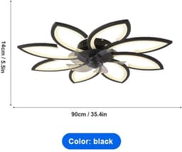 Vhr Plafondventilator met Verlichting - Dimbaar - 6 Snelheden - Afstandsbediening/App Besturing - Slaapkamer en Woonkamer - Ø78cm — thumbnail 2