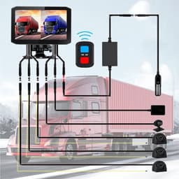 SnelShoppen - 4CH Dashcam Set met 7 Inch Monitor, 1080P Waterproof Camera's voor Truck, Bus en Voertuigen, GPS, Nachtzicht, G-Sensor, Voor en Achter B — thumbnail 4
