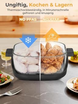 SnelShoppen - 4-in-1 Hot Air Fryer, Compact 4L Airfryer met 1.5L Bowl, Ideaal voor Bakken, Recrisp en Max Crisp, Voor 6 Personen, Blauw, Perfect voor — thumbnail 4