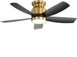 HAUSS SPOLE Ventilator – 42 Inch Met Verlichting En Reversibele DC-Motor – ABS – Zwart Goud – 6 Snelheden En Timer Voor Woonkamer — thumbnail 3