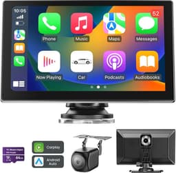 SnelShoppen - Carplay Auto 9 inch Scherm Met 4K Dashcam, Achteruitrijcamera 1080P, GPS Navigatie, Bluetooth 5.0, Spraakbediening, Mirror Link/FM, Incl — thumbnail 1