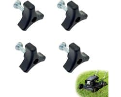 SnelShoppen - Set van 4 Universele Grasmaaier Handvatten met Vleugnuts en Schroeven, Ergonomische en Robuuste Tuinaccessoires voor Makkelijk Vervangen