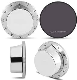 Handmatige mechanische keukentimer, afteltimer met magnetische voet, mechanische kooktimer (zilver) — thumbnail 2