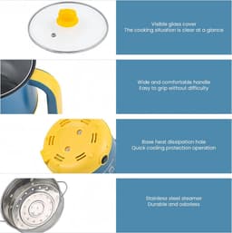 Elektrische Hotpot 1.8L - Mini Non-Stick Multicooker - Met Stoommandje - Ideaal voor Thuis en Kantoor - ShopVlot — thumbnail 3