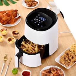 Slimme luchtfriteuse - Olievrije cooker - Gezond koken - Touchscreen bediening - 3L capaciteit - Wit — thumbnail 1