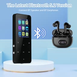 RaviSoll MP3/MP4 Speler - Bluetooth - 24 Uur Batterijduur - SD kaart tot 64GB - Shuffle/Repeat - Incl. oordopjes - Lichtgewicht - Dictafoon - Zwart — thumbnail 3