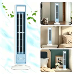 Velmio Kleine Torenventilator - Bladloze Ventilator - Aircooler - Luchtkoeler - Staande Ventilator - 3 Krachtige Blaasfuncties - Oscillatie — thumbnail 1