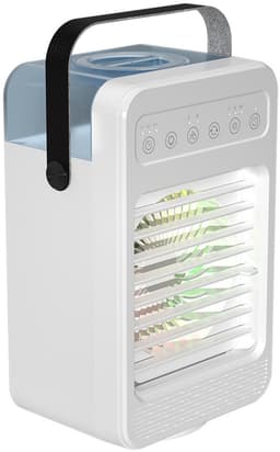 Draagbare bureaulucht ventilator, mini-airconditioner air cooler - 4-in-1 luchtkoeler, koelventilator met 70 graden oscillatie, 4 ventilatorsnelheden, 2 vernevelingsmodi, handgreep, slaapkamer - wit — thumbnail 1