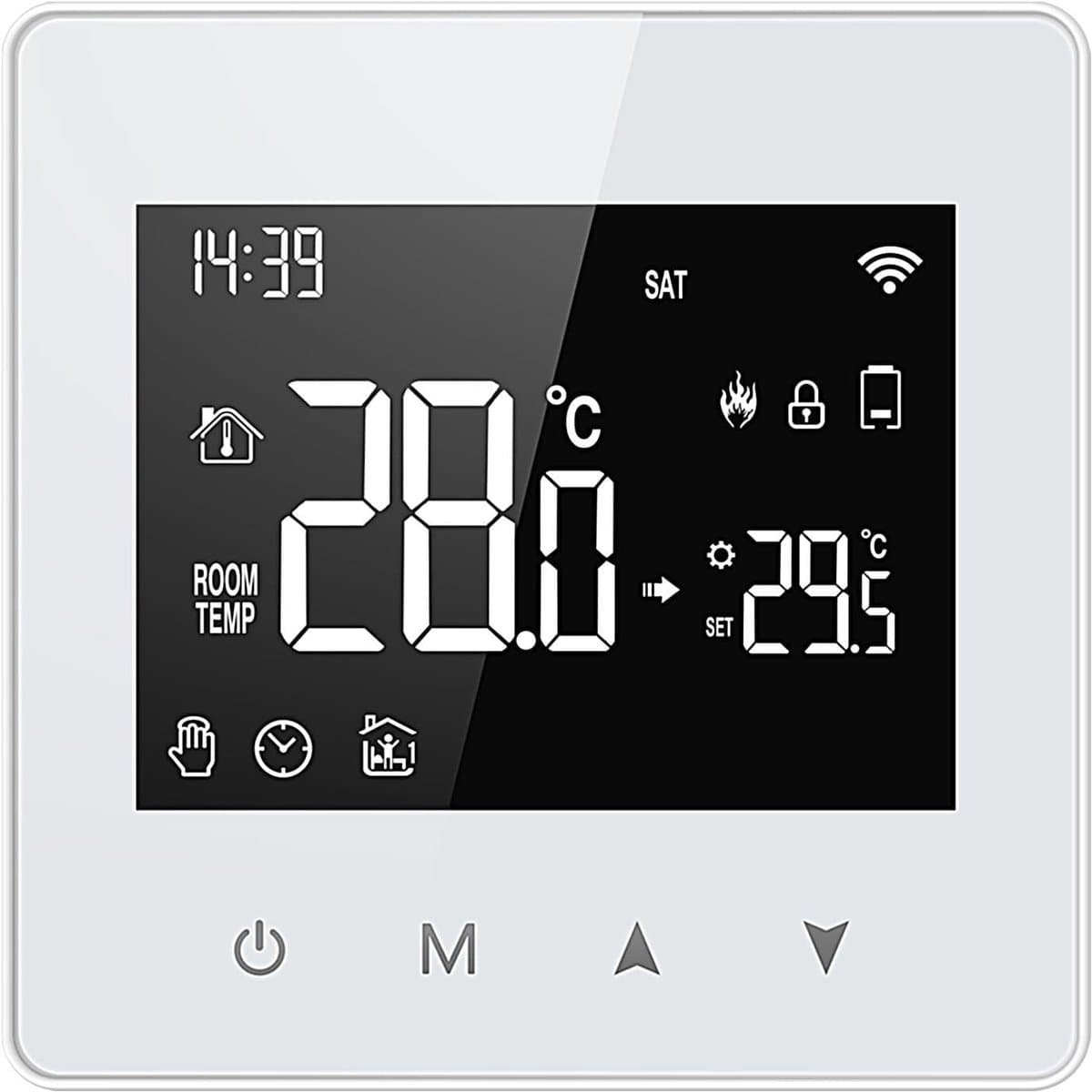 Slimme Thermostaat - Digitale Regelaar - Comfort Thuis - App en Spraakbesturing - 86 x 86 cm - Zwart — afbeelding 1