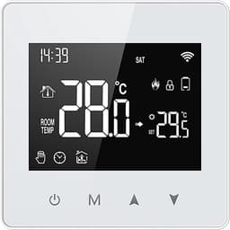 Slimme Thermostaat - Digitale Regelaar - Comfort Thuis - App en Spraakbesturing - 86 x 86 cm - Zwart — thumbnail 1