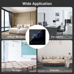 Slimme Thermostaat - Temperatuurregelaar App - Energie Besparen - Wekelijks Programmeerbaar - 86 x 86 mm - Wit — thumbnail 4