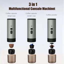Draagbare Koffiemachine /Coffee maker voor camping, op reis of onderweg - Oplaadbaar - Goud — thumbnail 3
