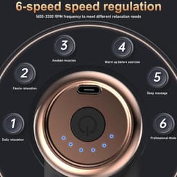 Massagepistool - Spierapparaat - Spierontspanning - Stille Motor - 19 x 16 cm - Zwart — thumbnail 5