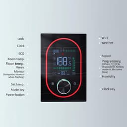 Slimme thermostaat - Intelligente regelaar - Temperatuur regelen - Touchscreen kleurendisplay - 86x86 mm inbouw - Zwart — thumbnail 5