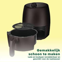 SNJY® Mini Airfryer - Airfryer Klein - Camping Airfryer - 2 Liter - 5-in-1 - 1200W - Zwart — thumbnail 4