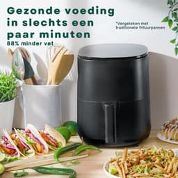 SNJY® Mini Airfryer - Airfryer Klein - Camping Airfryer - 3 Liter - 5-in-1 - 1400W - Zwart — thumbnail 3