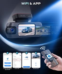 SnelShoppen - 4K Dashcam Auto met 4 Camera's, Wifi App, GPS, Nachtzicht, G-sensor, Parkeerbewaking, 360° Beeld, Voor, Achter, Binnen en Links — thumbnail 5