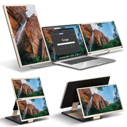 Portable Monitor 2x 15,6 inch Full HD - Tri Screen Laptop Scherm Uitbreider - Extra Scherm Laptop - Draagbare Monitor - Plug & Play - Solvify — thumbnail 1