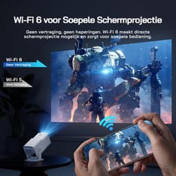 SnelShoppen - Mini Projector Full HD 1080P met Android App, Draagbare Projector met WiFi en Bluetooth voor Thuisbioscoop, Automatische Verticale Corre — thumbnail 2