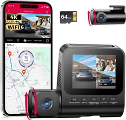 SnelShoppen - V630 Dashcam 4K + 1080p + 1080p, Mini Auto Camera met 2.4 Inch IPS, GPS, 24 Uur Parkeerbescherming, Ultra Nachtzicht en 170° Hoek — thumbnail 1