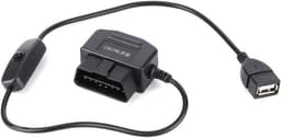 18,7 inch II Powerkabel - 2-naar USB-opladerskabel - Dashcam-hardwire-kit met 16-polige connector voor auto GPS DVR dashcam — thumbnail 1