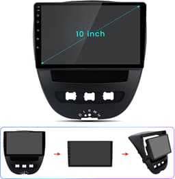 Junsun Android Draadloze CarPlay Andriod Auto Autoradio Geschikt Voor Toyota Aygo Peugeot 107 Citroen C1 - Achteruitrijcamera - GPS Navigatie - Bluetooth - 10-inch Touchscreen - WiFi - RDS - SWC - Plug & Play — thumbnail 2
