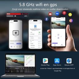 JCP® Draadloze Dashcam - Draadloos CarPlay-Scherm - Dashcam met CarPlay - Zwart - 4cm x 9cm x 6cm — thumbnail 3