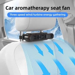 Autostoelventilator, oplaadbare autostoelventilator met drie rotatiesnelheden, zorgt voor verkoeling van uw rug, geschikt voor auto's, campers, SUV's, vrachtwagens en kinderen, blaast koele lucht. — thumbnail 4