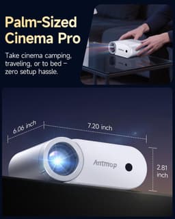 SnelShoppen - Mini-Beamer 4K Projector, Bluetooth & Wi-Fi, 1080p, Draagbare Thuisbioscoop, 400 ANSI, Ideaal voor Feest, Camping, Tuin, iPhone/Android — thumbnail 5