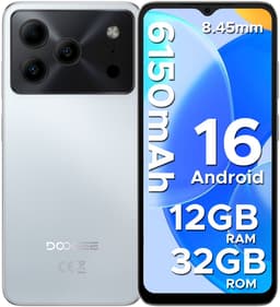 DOOGEE Note 56 Lite - Dual SIM Smartphone - Android 16 -12 GB RAM + 32 GB ROM / 2 TB TF - UNISOC SC9863A - 6150 mAh - 8,5 mm ultraslank - 6,56 inch HD+ - 8 MP + 5 MP - Face ID -Wit — thumbnail 1