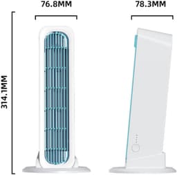Bladloze torenventilator - Ventilator - Ventilator staand - Torenventilator - Tafelventilator - Torenventilator stil - USB oplaadbare ventilator - Ventilator klein - Blauw - ABS — thumbnail 5