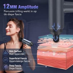 VALI® Massagengun - Massage Pistool - Massage Gun - Grijs - 19cm x 18cm x 6cm — thumbnail 5