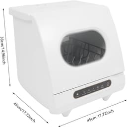 Allvia® Mini Vaatwasser - Kleine Vaatwasser - Vrijstaande Vaatwasser - Met 5 Programma's - met Waterpijpen en Serviesstandaard — thumbnail 4