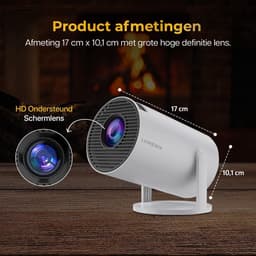 Mini projector met 4K ondersteuning - Smart TV met Android 14.0 - WiFi 6 & Bluetooth 5.0 - Ideaal voor home cinema - SnelShoppen — thumbnail 5