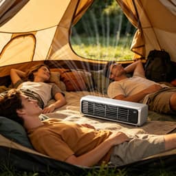 Luchtkoeler - Draagbare mini-split-airco – Draagbare airco zonder afvoerslang, wandgemonteerde airco-unit zonder luchtkanaal met afstandsbediening, stille ventilator met 3 snelheden voor auto, camper, kantoor, keuken en slaapkamer (wit) — thumbnail 5