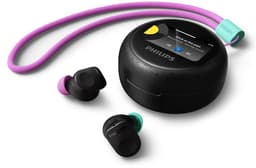 PHILIPS TAMS3BK/00 The Buds - True Wireless Oordopjes - Adaptieve Noise Cancelling - Bluetooth 6.0 - Tot 42 Uur Batterijduur - Smart Charging Case met Touchscreen - IP54 - Multipoint - Zwart — thumbnail 2