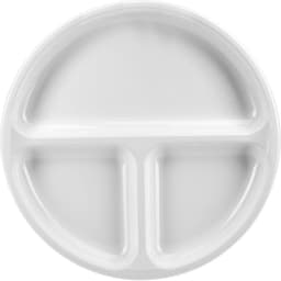 Magnetron bord - Maaltijd bord - Eten opwarmen - Drie vakken - 25 cm diameter - Wit — thumbnail 3