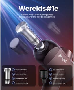 Massage Gun – Infrarood & Warmte – Deep Tissue Massage – 6 Opzetstukken – 5 Snelheden – 120W — thumbnail 5