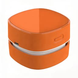 Kleine stofzuiger-kleine stofzuiger draadloos-Oplaadbare mini draadloze bureaustofzuiger - Reinigt gemakkelijk alle soorten hoeken - Verwijdert stof haar en klein vuil - oranje kleur - 7,9 x 7,9 x 6 cm — thumbnail 1