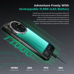 OUKITEL WP62 Rugged Smartphone 5G - 36GB RAM - 512GB ROM - 6,6 inch FHD+ 120Hz - 11000mAh 33W - 108MP Camera - Android 15 - Dual SIM - IP68/IP69K Outdoor telefoon - NFC GPS OTG - Zilver — thumbnail 2