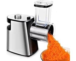 Elektrische Groenterasp - Keukenmachine Snijder - Snel Groenten Snijden - Vijf RVS Messen - 335x227x222 mm - Zwart