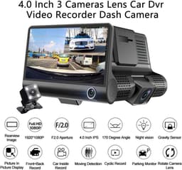 Dashcam 3 Camera's - Auto Recorder DVR - Veilig Rijden - 4 Inch IPS Scherm - 64GB - Zwart — thumbnail 4