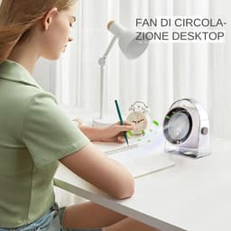 KZQ Stille elektrische ventilator - Draagbare oplaadbare ventilator - Bladloze koelventilator - Luchtcirculator -5 Snelheidsstanden - 100 windsnelheden - Geschikt voor slaapkamers, studentenkamers, kamperen, auto's en kantoren - Gebroken wit — thumbnail 2