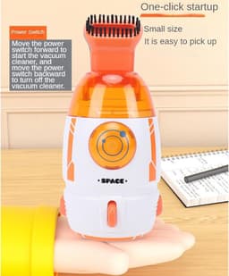 Mini Computer Stofzuiger - Desktop Reiniger - Bureau Schoonmaken - Afneembare Stofbak - 13.5 x 7.5 x 7 cm - Oranje — thumbnail 4