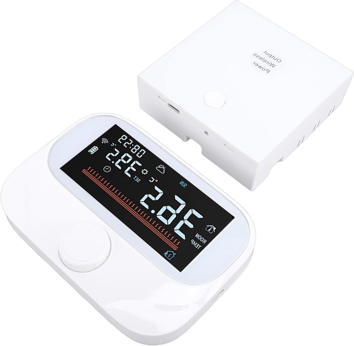 Kamerthermostaat - Thermostaat Ketelthermostaat - Verwarming Regelen - App Bediening Weer - 118 x 86 x 24 mm - Wit — afbeelding 1