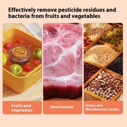 Wit-Pesticiden Reiniger - Keukenmachines -Ultrasonic Fruit & Vegetable Washer - Pesticiden Verwijderaar - USB-Fruitreiniger - Produce Purifier - Verwijder Moeiteloos Bacteriën & pesticiden - voor Het Reinigen van Fruit, Groenten — thumbnail 2