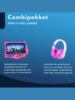 DYNA® Kindertablet Deplay - Kinder Tablet Deplay - Kindertablet Deplay Pro - Roze - 23cm x 13cm x 1cm — thumbnail 4