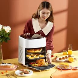 Slimme Heteluchtoven - Airfryer Keukenmachine - Gezond Koken - Olievrij Bakken - 15 Liter Capaciteit - Zwart — thumbnail 3